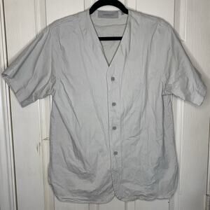 Fear Of God Essentials Baseball Jersey Shirt Beige Button Up - M